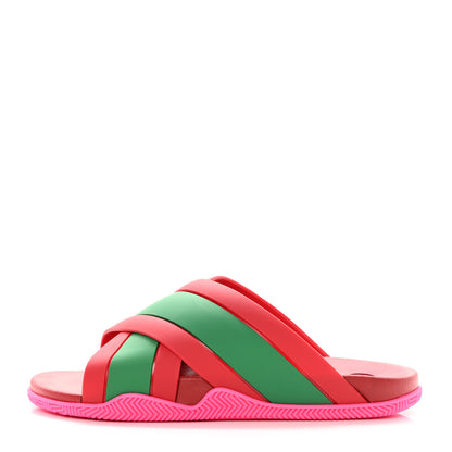 Gucci Rubber Web Womens Criss Cross Slide Sandals 41 Coral New Shamarock 1 of 13