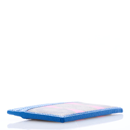 Gucci GG Supreme Monogram Textured Dollar Calfskin Rhombus Print Card Holder Beige Ebony Pink 4 of 6