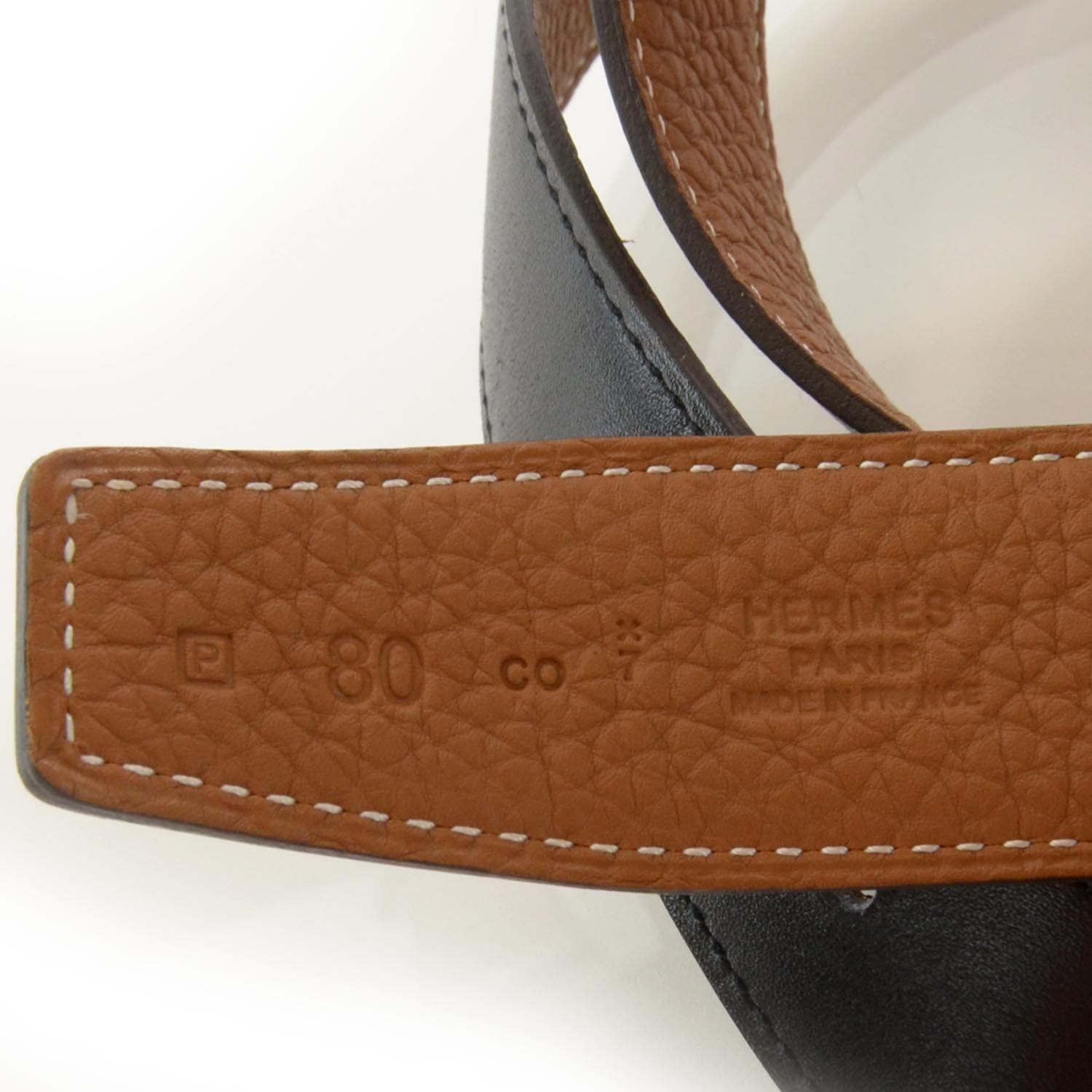 Hermes Collier De Chien Reversible Belt 80 Black Gold 4 of 4