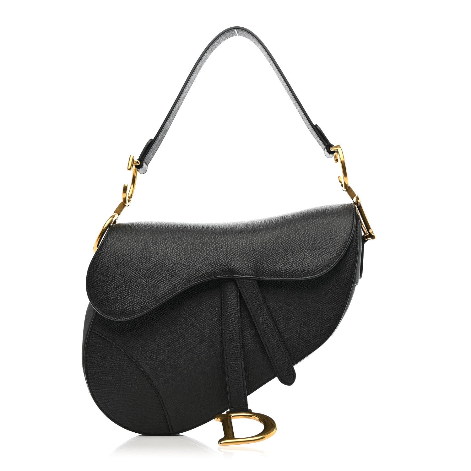 Christian Dior Grained Calfskin Saddle Bag Black 1 of 11