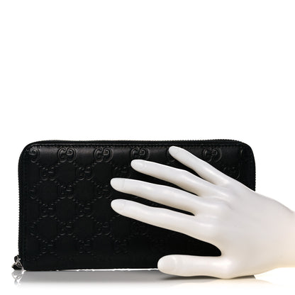 Gucci Guccissima Signature Zip Around Organizer Wallet Black 2 of 14