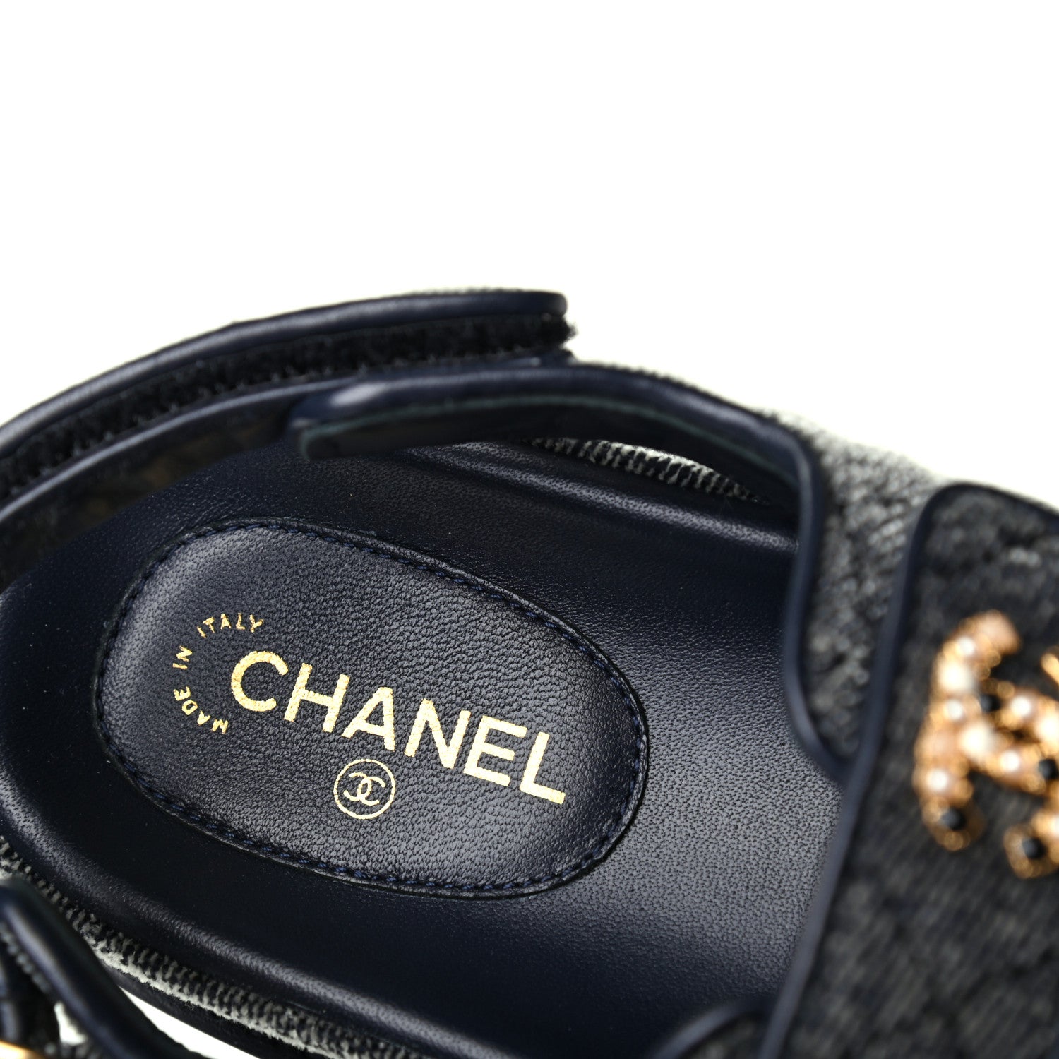 Chanel Denim Quilted Dad Sandals 36.5 Grey 7 of 9