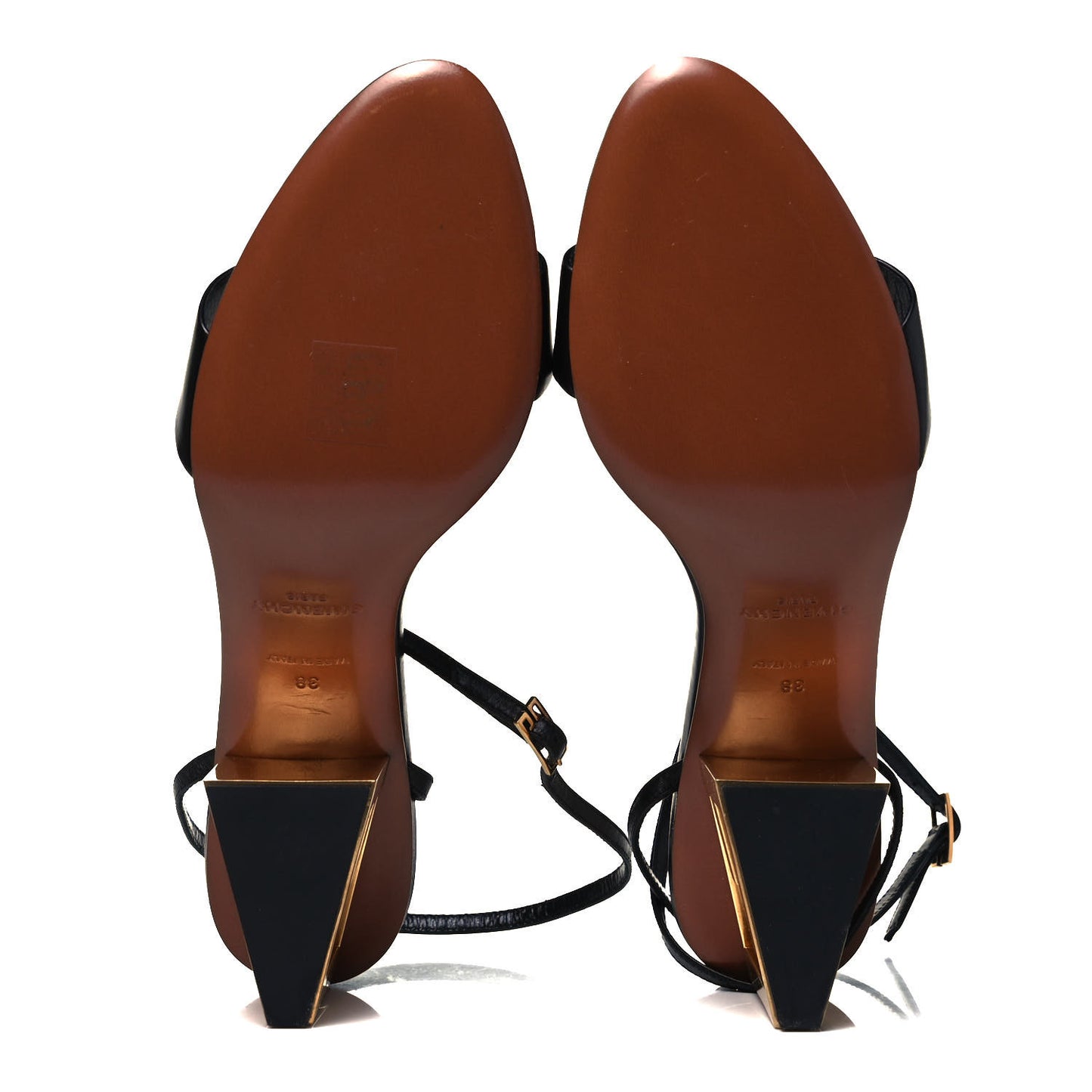 Smooth Calfskin Triangle Sandals 38 Black