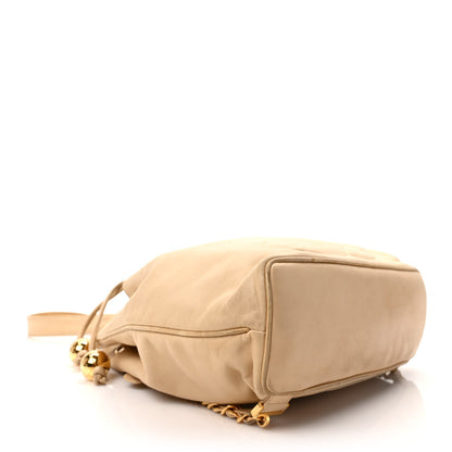Chanel Lambskin Timeless CC Drawstring Backpack Beige 4 of 11
