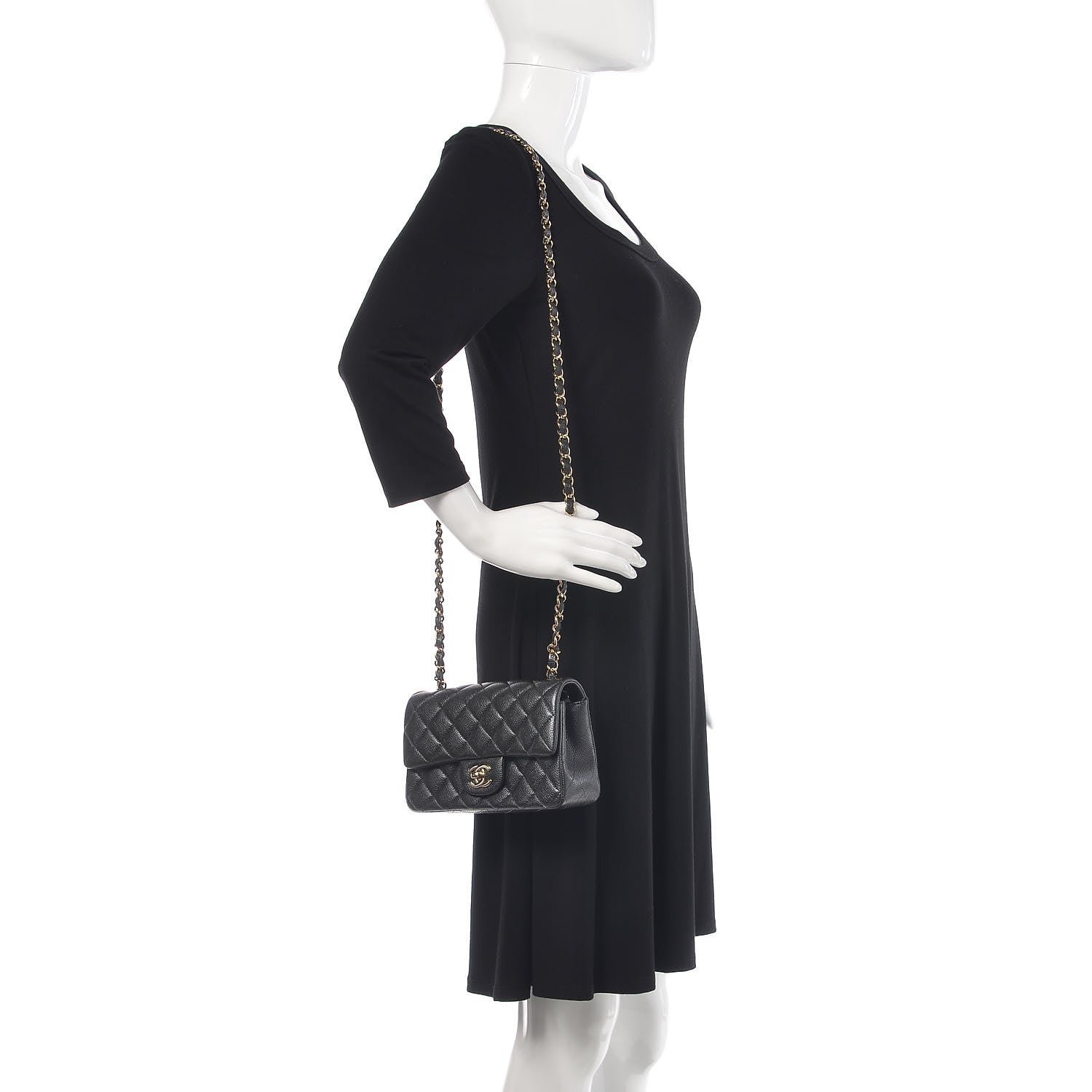 Chanel Caviar Quilted Mini Rectangular Flap Dark Charcoal 2 of 10