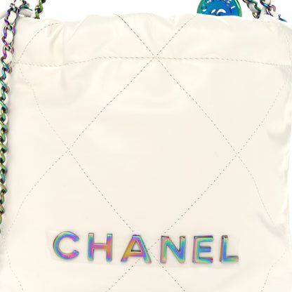 Chanel Shiny Calfskin Quilted Rainbow Mini Chanel 22 White 8 of 10