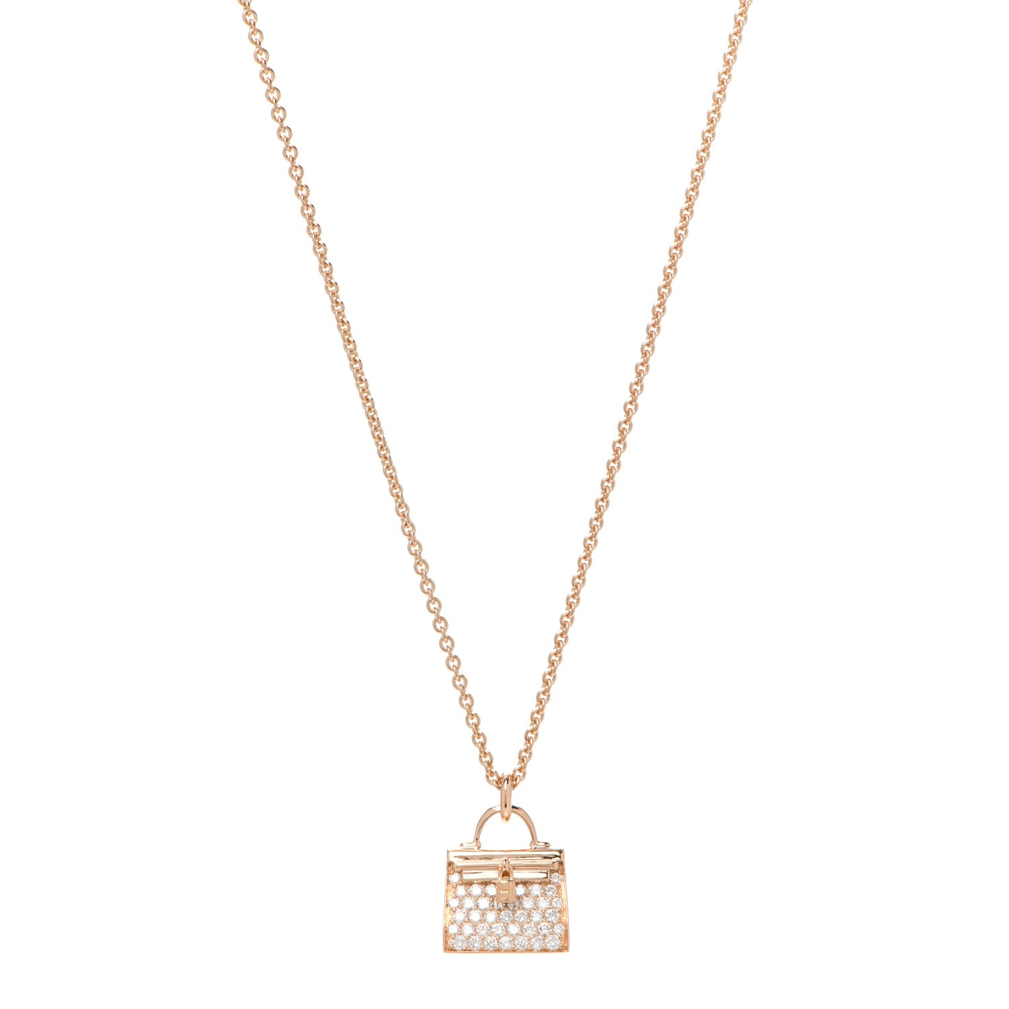 18K Rose Gold Diamond Kelly Amulettes Pendant Necklace