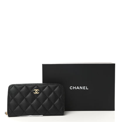 Chanel Caviar Quilted Medium Zip Around Wallet Black 9 of 9