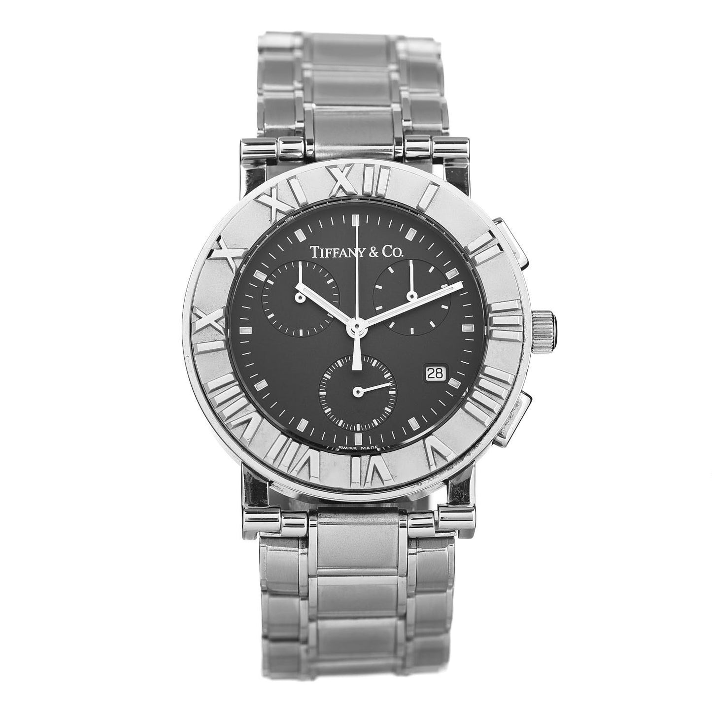 Stainless Steel 35mm Atlas Chronograph Quartz Watch Black