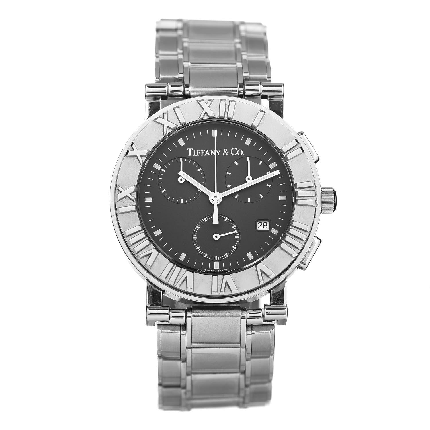 Tiffany Stainless Steel 35mm Atlas Chronograph Quartz Watch Black 1 of 4
