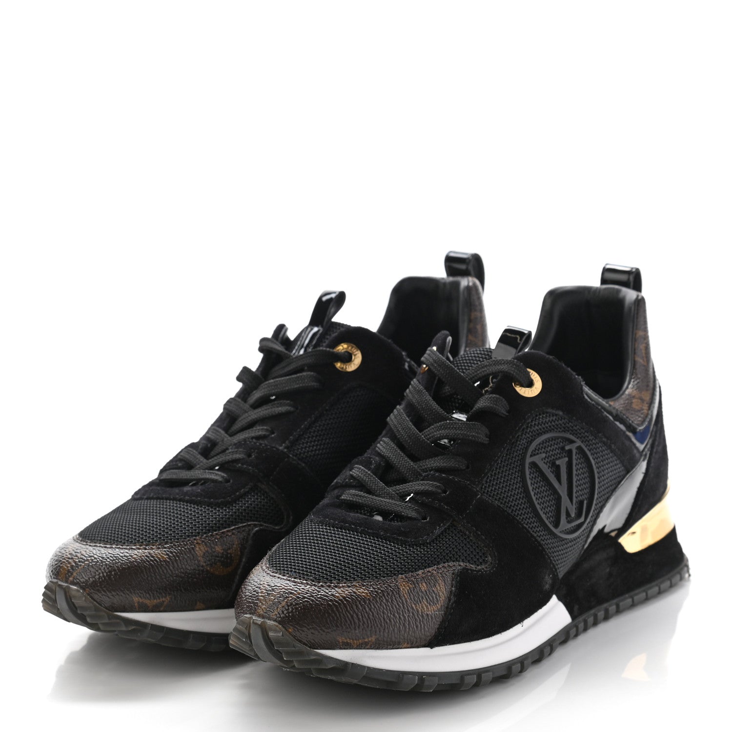 Louis Vuitton Suede Monogram Run Away Sneakers 38 Black 3 of 11