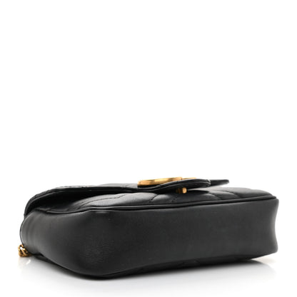 Gucci Calfskin Matelasse Super Mini GG Marmont Shoulder Bag Black 4 of 12