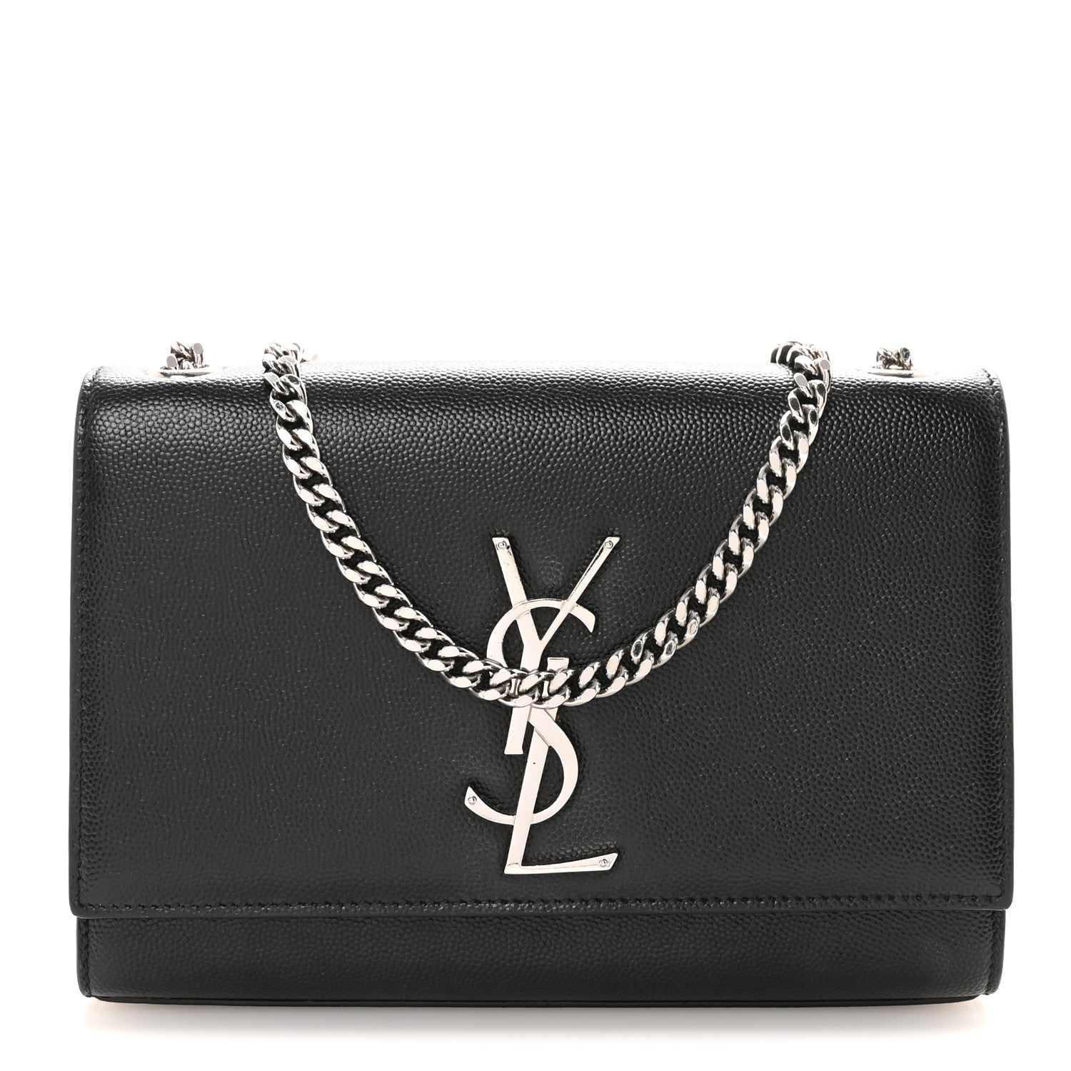 Saint Laurent Grain De Poudre Small Monogram Kate Satchel Black 1 of 9