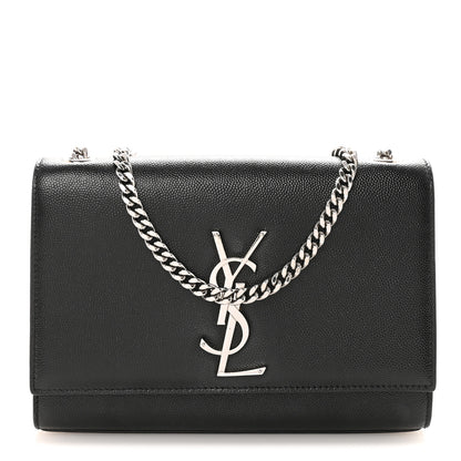 Saint Laurent Grain De Poudre Small Monogram Kate Satchel Black 1 of 9