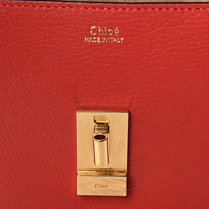Chloe Grained Lambskin Mini Drew Shoulder Bag Plaid Red 6 of 18