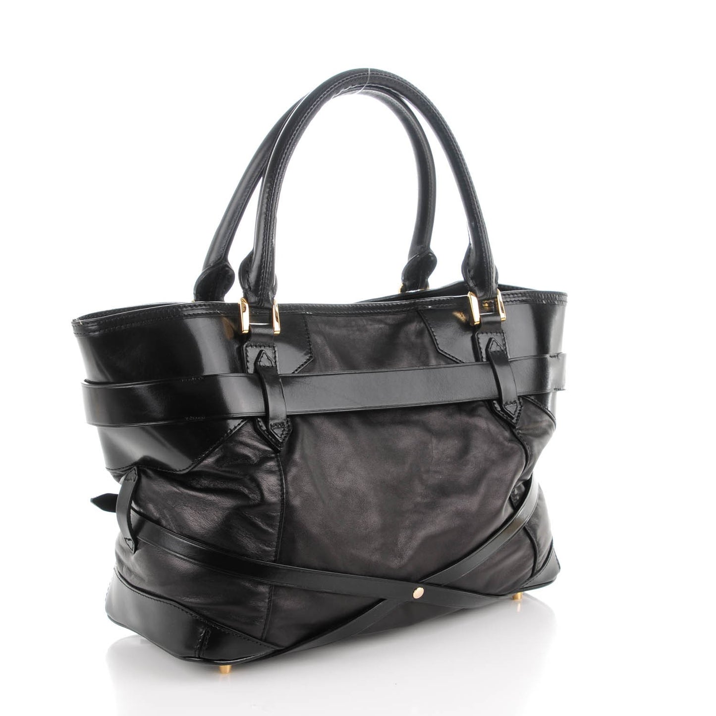 Lambskin Bridle Calfskin Medium Landscape Lynher Tote Black