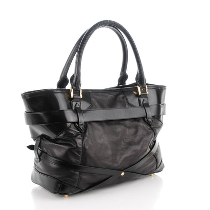 Burberry Lambskin Bridle Calfskin Medium Landscape Lynher Tote Black 3 of 6