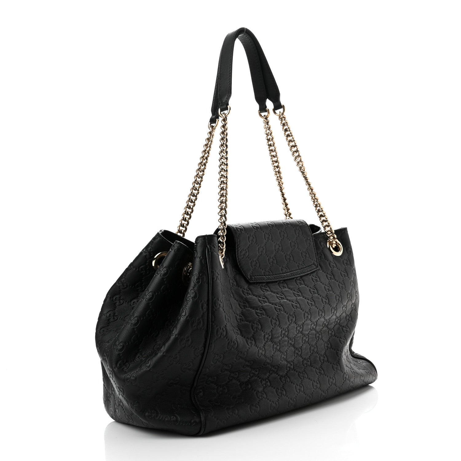 Gucci Guccissima Medium Emily Shoulder Bag Black 3 of 10