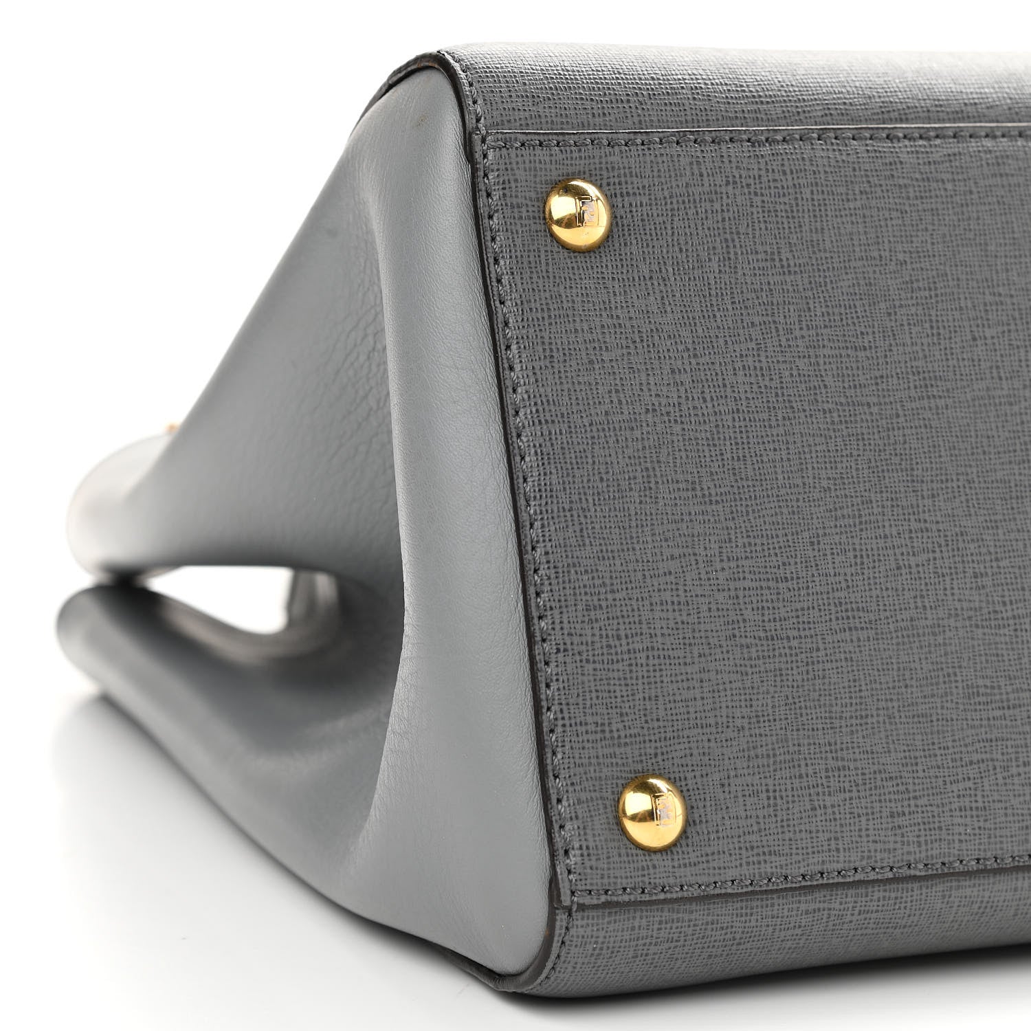 Fendi Vitello Elite Flamingo Regular 2Jours Tote Grigio Grigio Chiaro 8 of 10