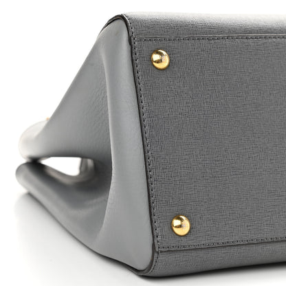 Fendi Vitello Elite Flamingo Regular 2Jours Tote Grigio Grigio Chiaro 8 of 10