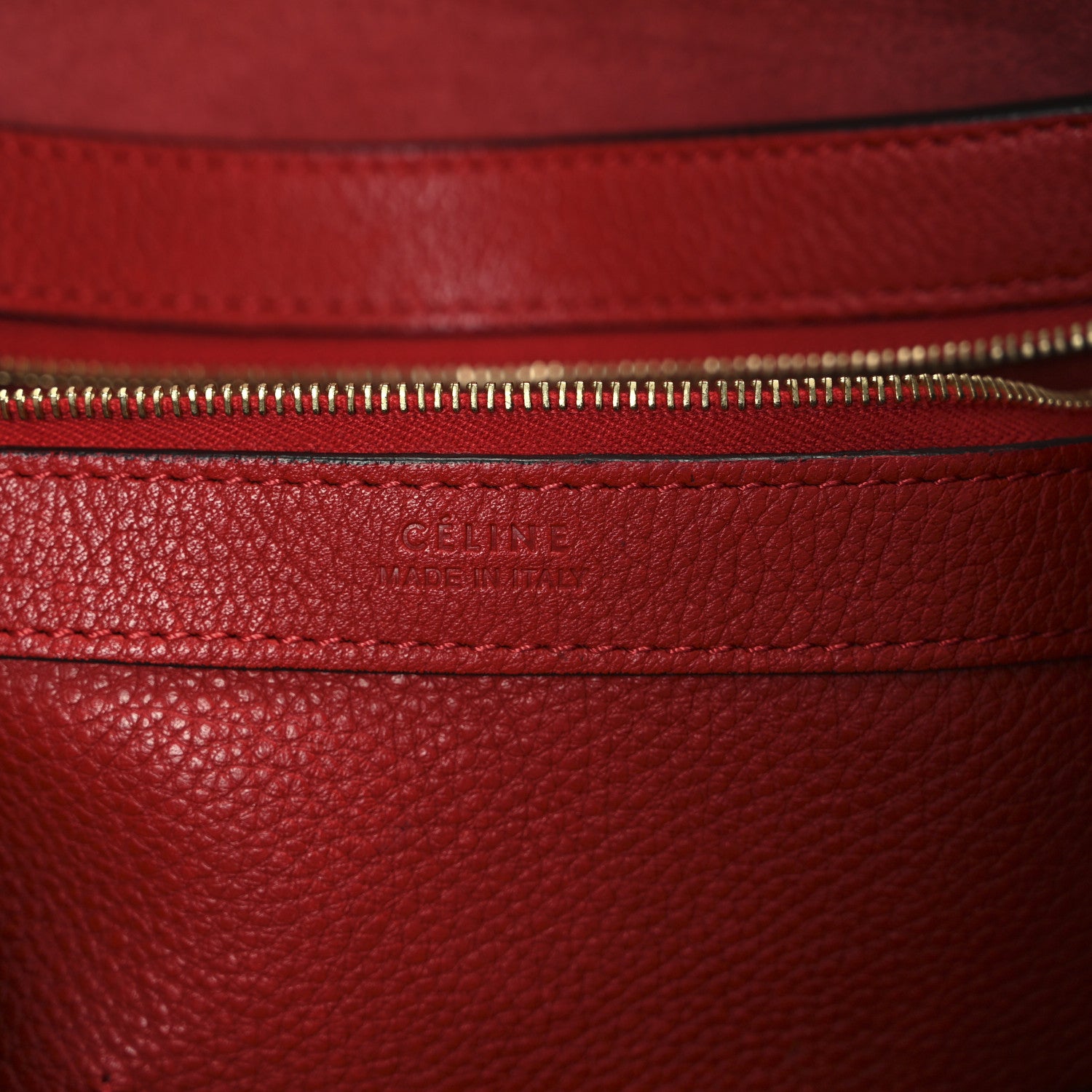 Celine Soft Grained Calfskin Medium Belt Cabas Phantom Coquelicot 6 of 16