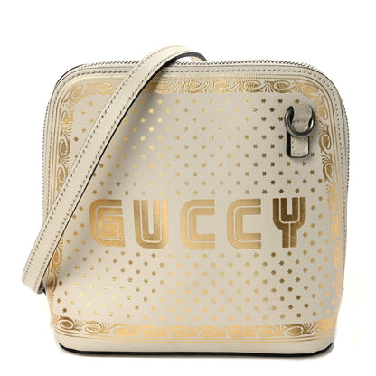 Gucci X SEGA Calfskin GUCCY Stars Mini Dome Shoulder Bag Mystic White Gold 1 of 9