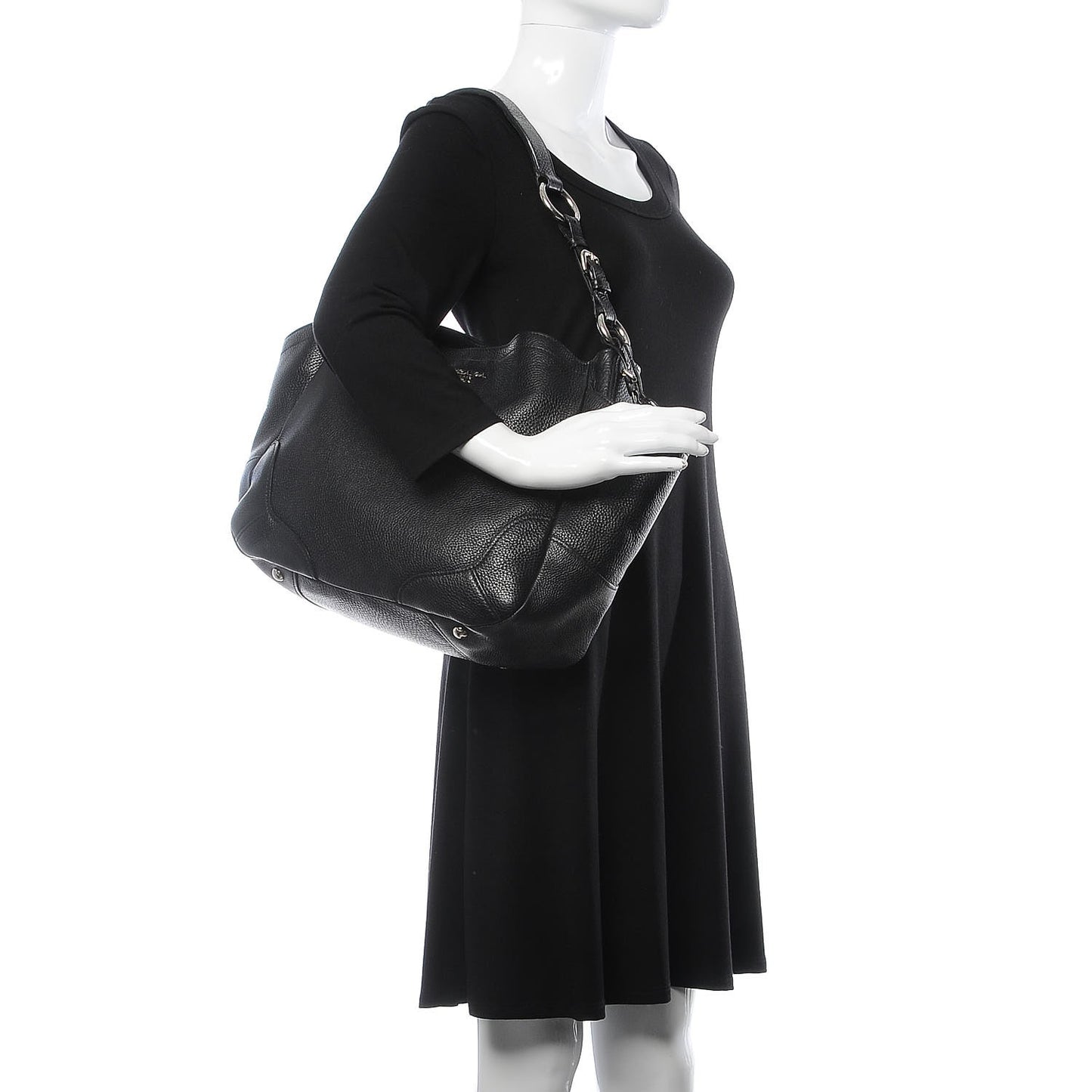 Vitello Daino Side Pocket Hobo Black