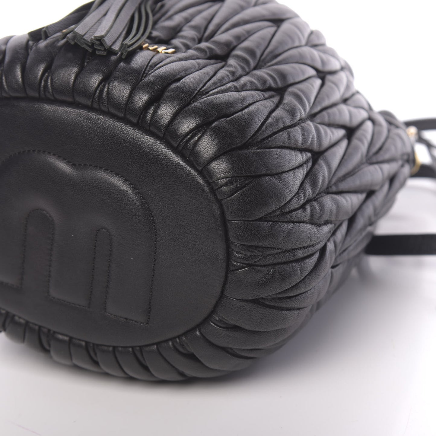 Nappa Matelasse Bucket Bag Black