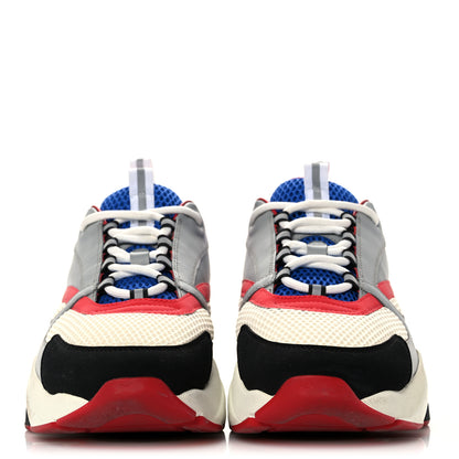 Christian Dior Technical Mesh Calfskin Mens B22 Sneakers 45 Red Blue Grey 2 of 14