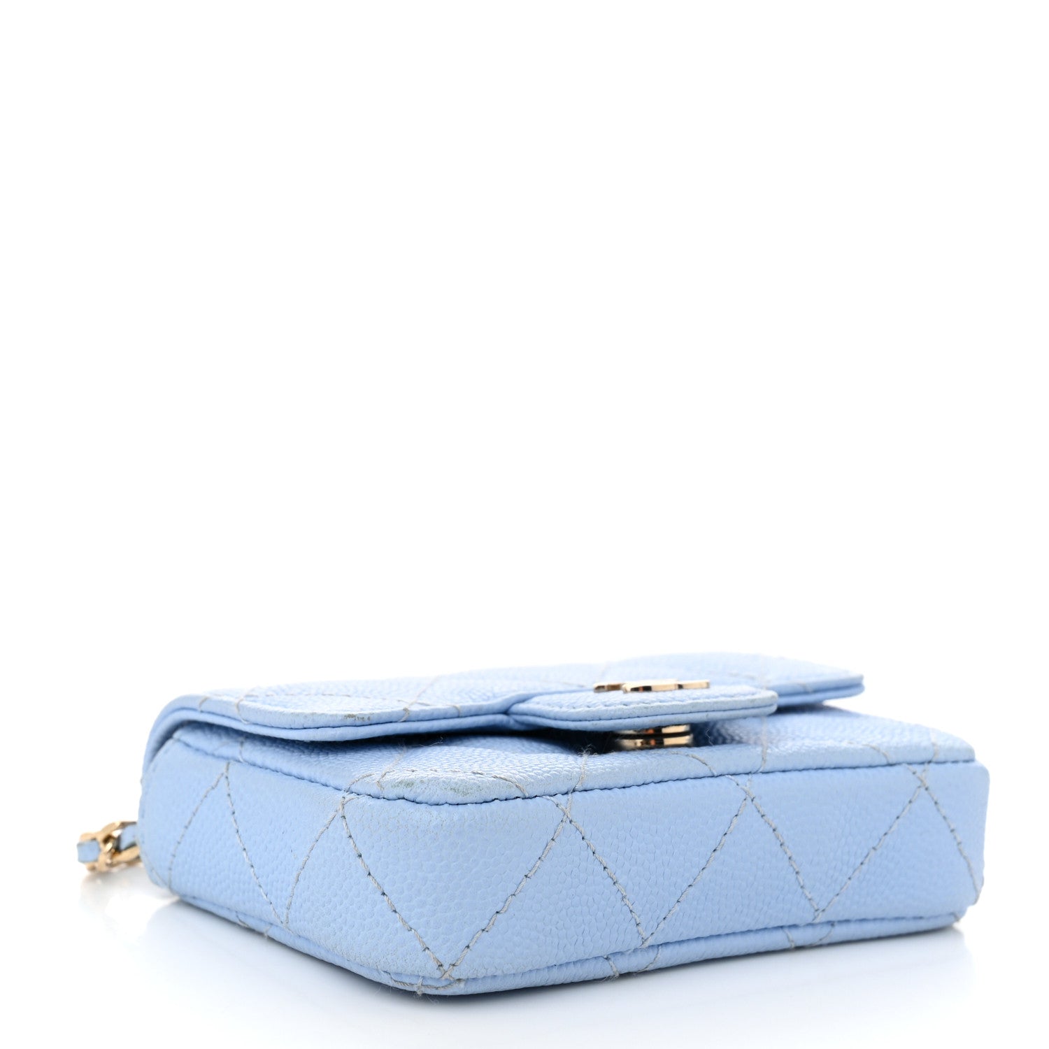 Chanel Caviar Quilted Mini Chain Belt Bag Light Blue 4 of 12