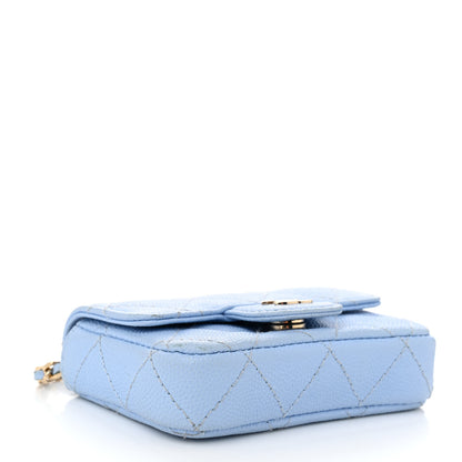 Chanel Caviar Quilted Mini Chain Belt Bag Light Blue 4 of 12