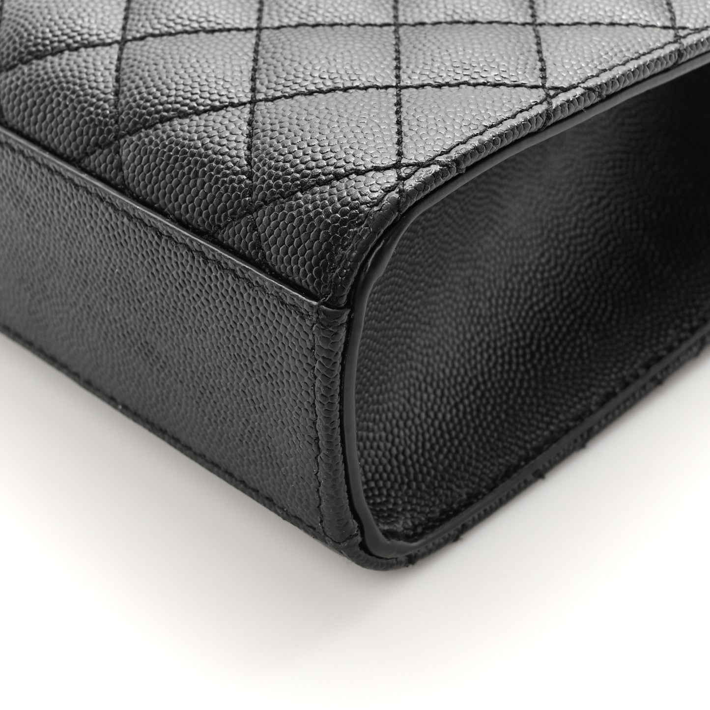 Grain De Poudre Textured Mixed Matelasse Triquilt Medium Monogram Monochrome Satchel Black