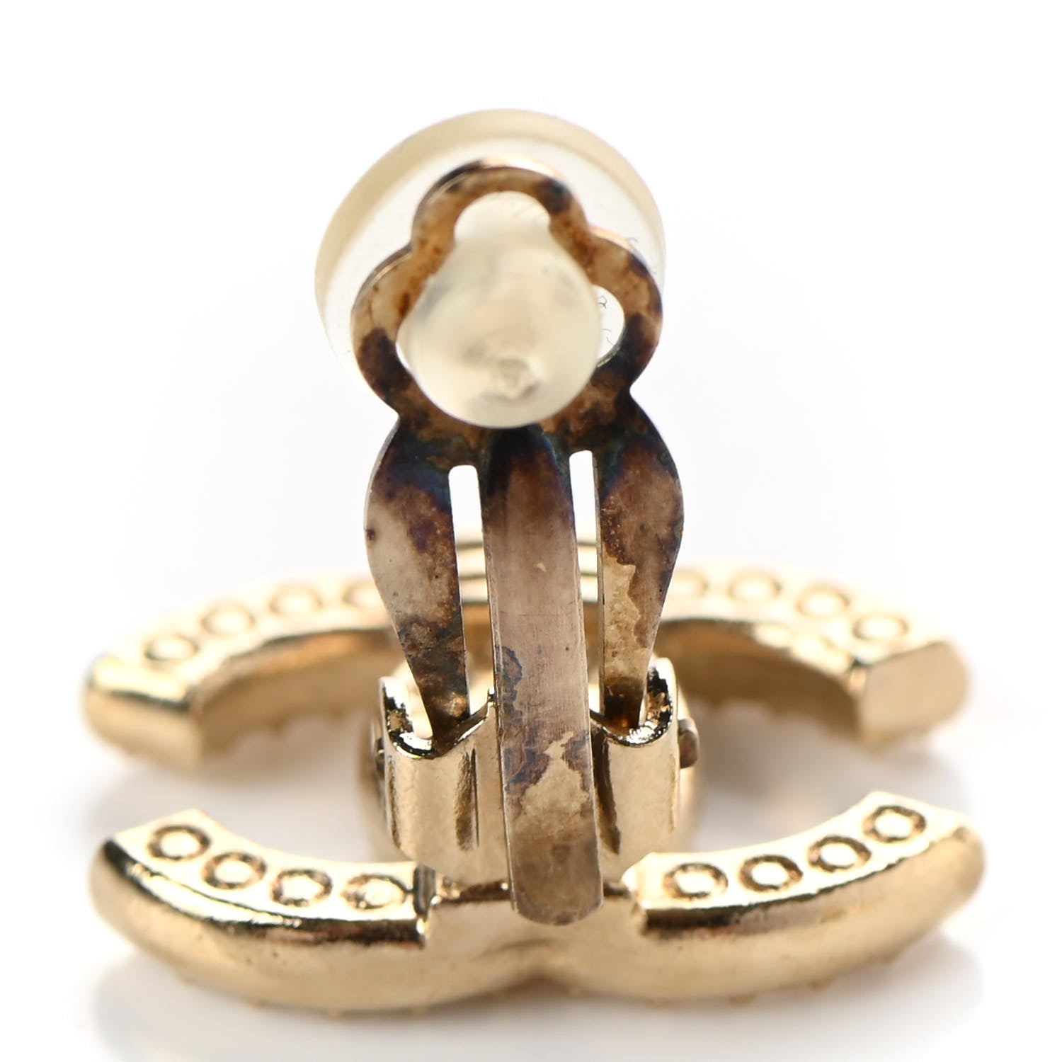 Chanel Crystal CC Clip On Earrings Gold 5 of 6