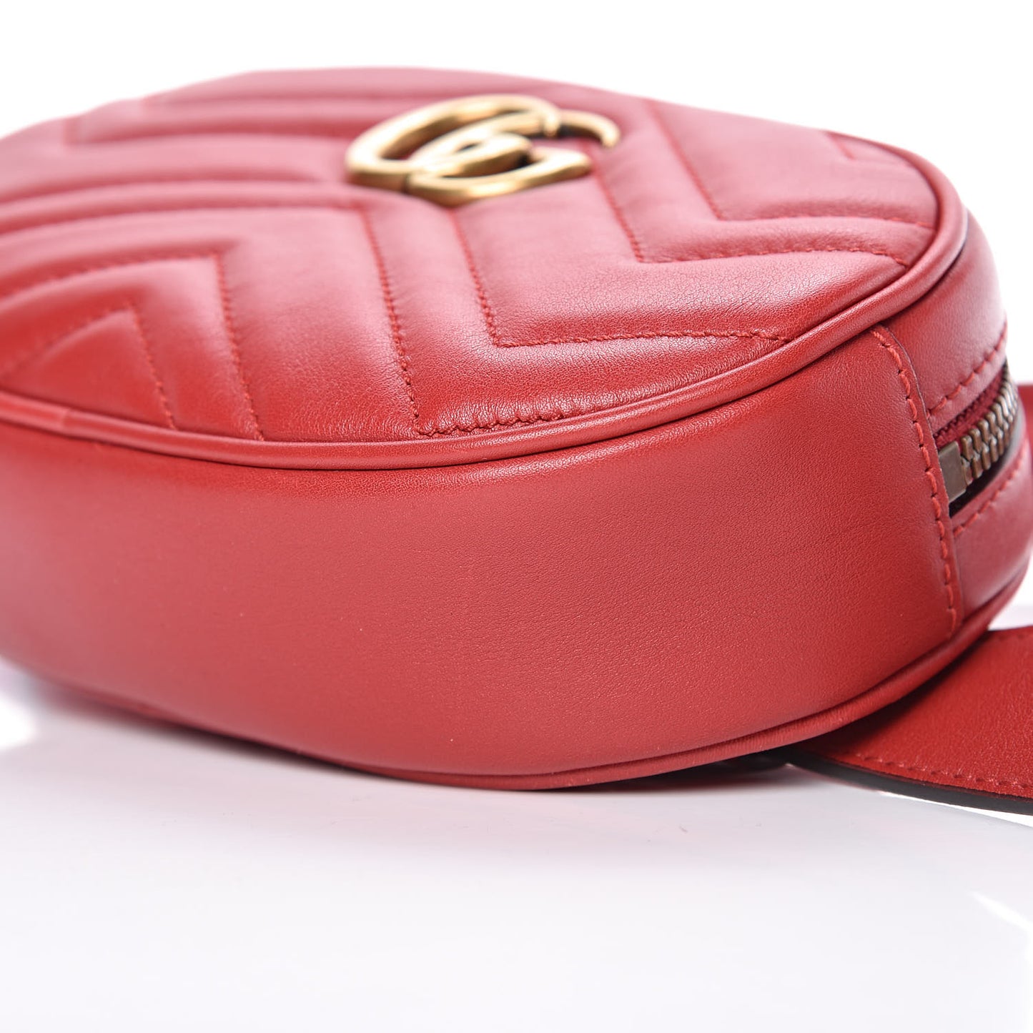 Calfskin Matelasse GG Marmont Belt Bag 95 38 Hibiscus Red