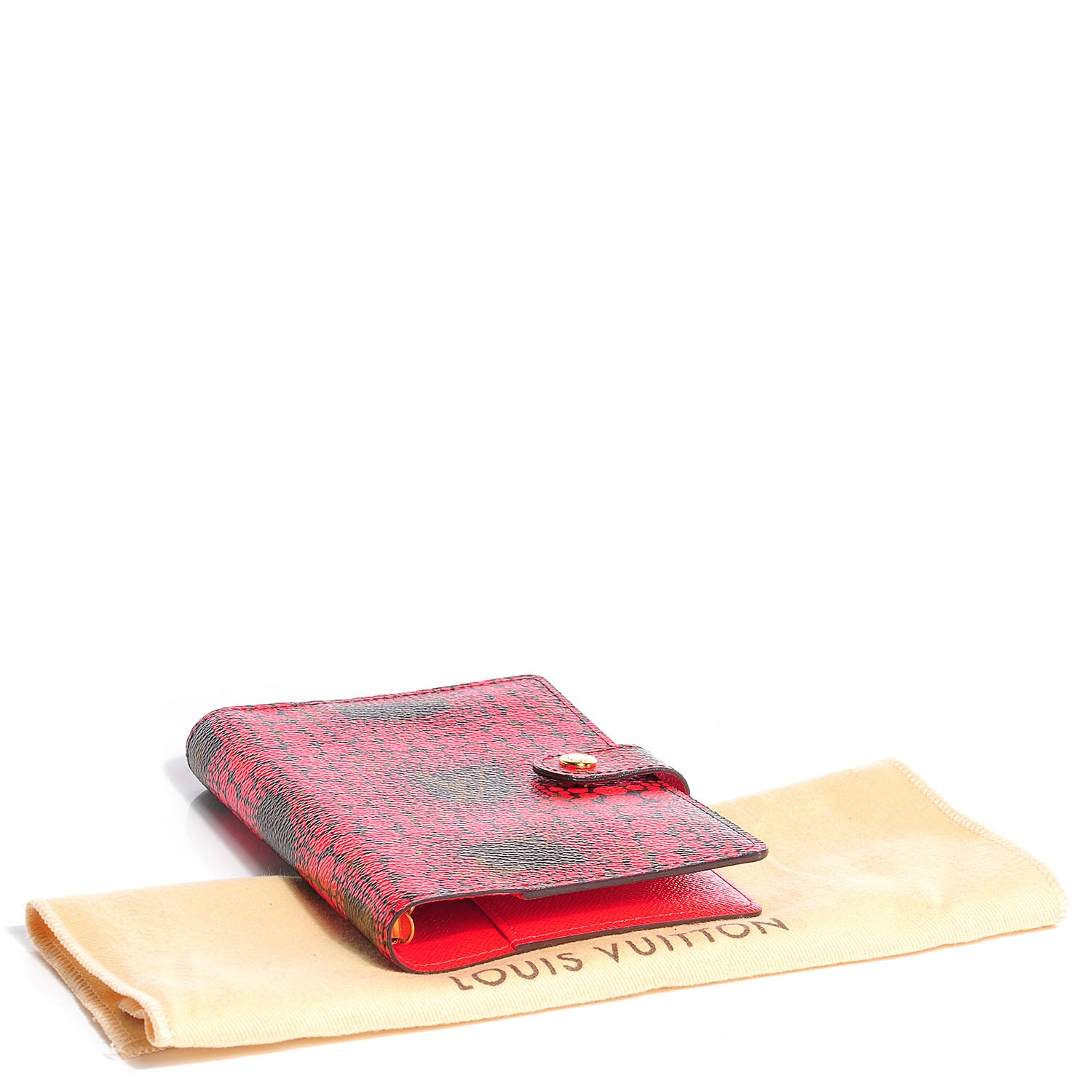 Louis Vuitton Monogram Kusama Town Small Ring Agenda Cover Red 4 of 8