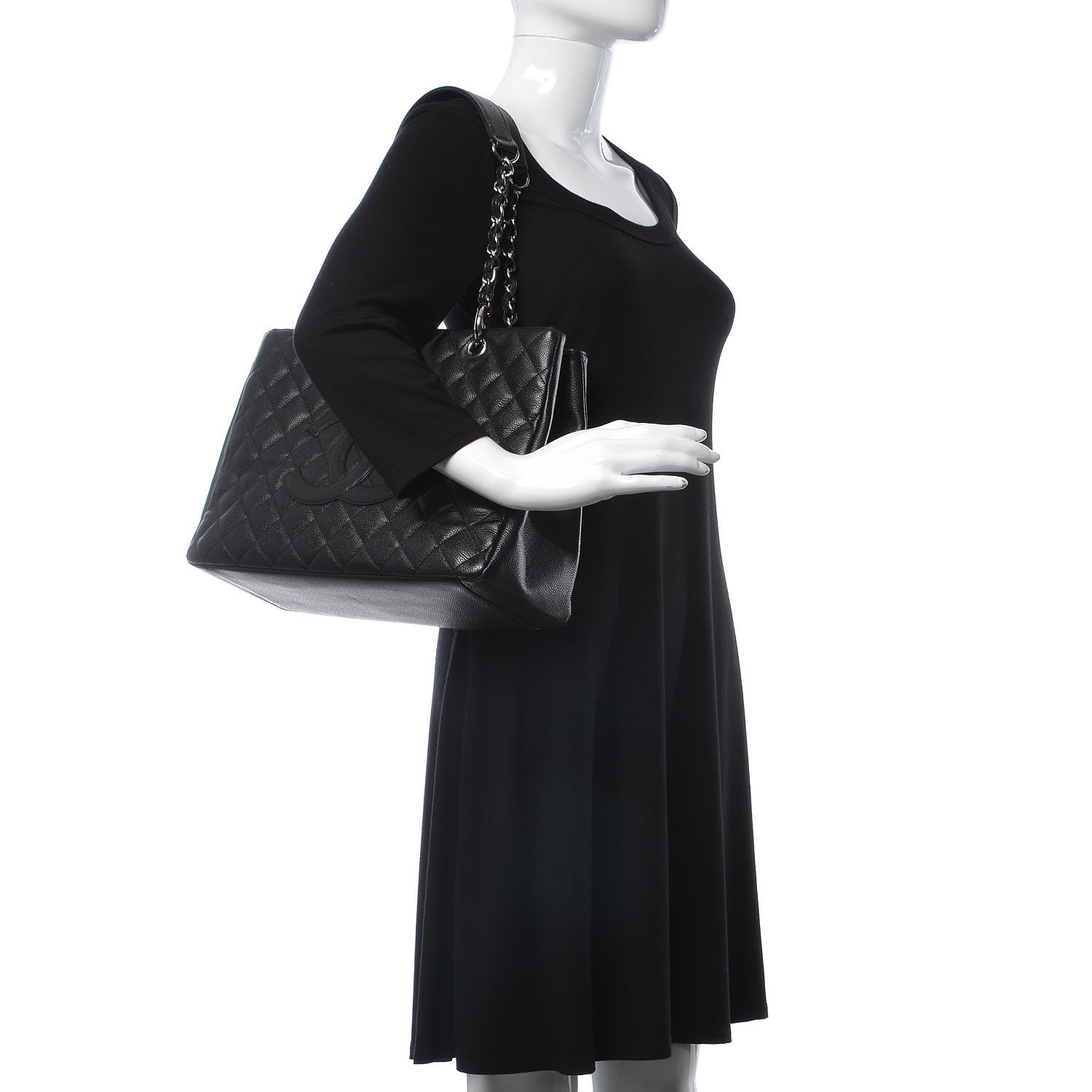 Chanel Caviar Quilted Grand Shopping Tote GST Black 2 of 8