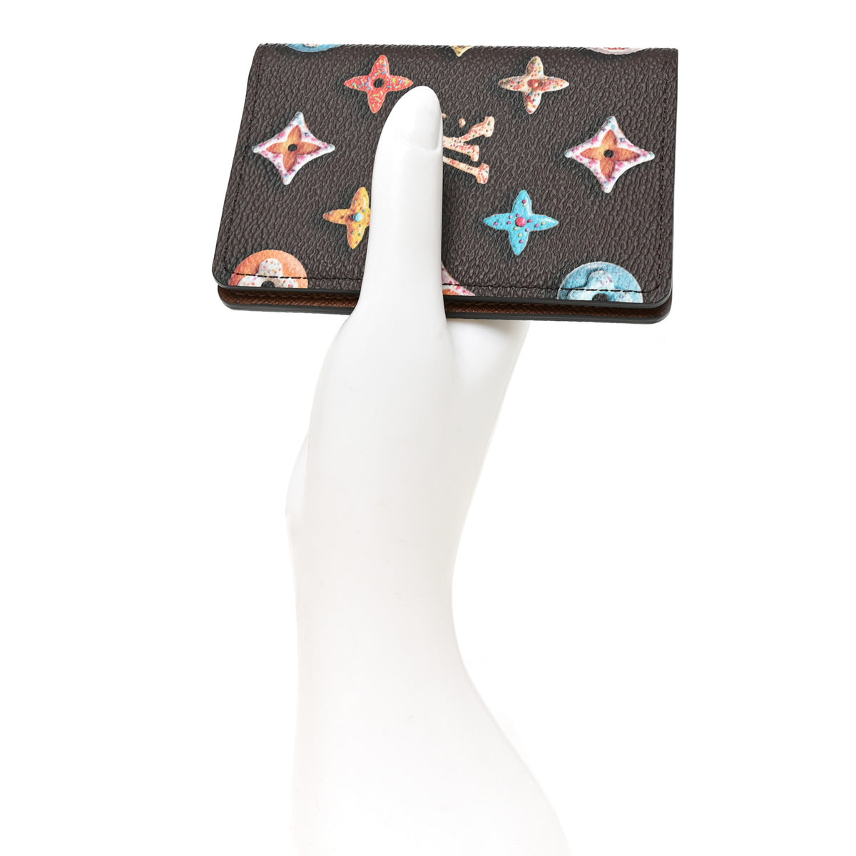 Calfskin Donut Monogram Pocket Organizer Chocolate