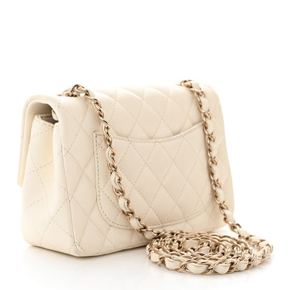 Chanel Lambskin Quilted Mini Rectangular Flap White 3 of 12