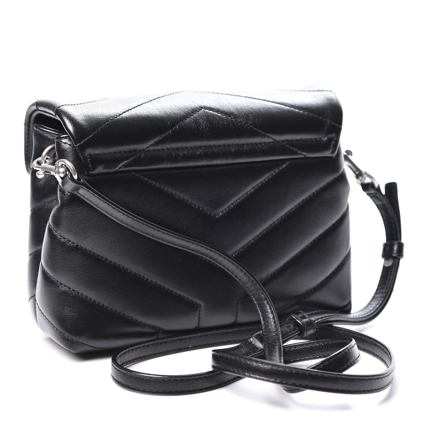 Saint Laurent Calfskin Y Quilted Monogram Toy Loulou Crossbody Bag Black 2 of 11