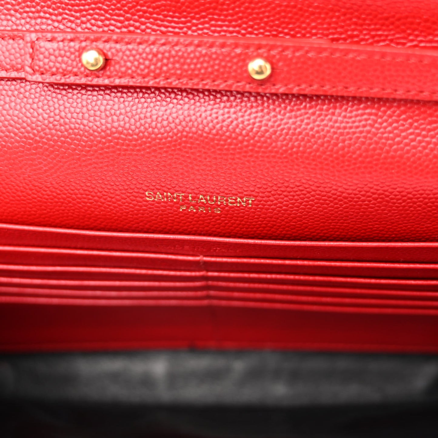 Grain De Poudre Matelasse Chevron Monogram Chain Wallet New Red