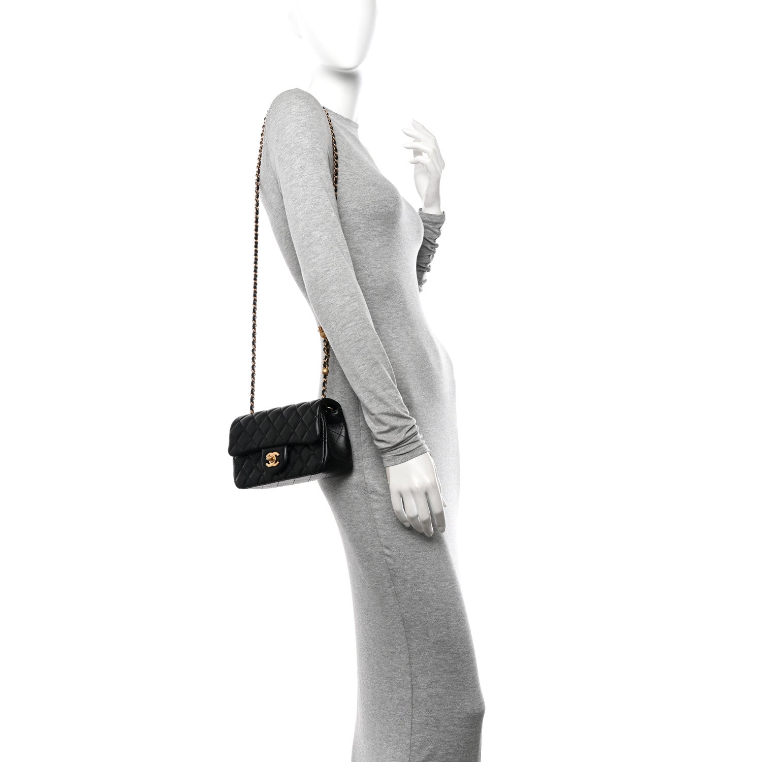 Chanel Lambskin Quilted Mini Rectangular Pearl Crush Flap Black 2 of 11