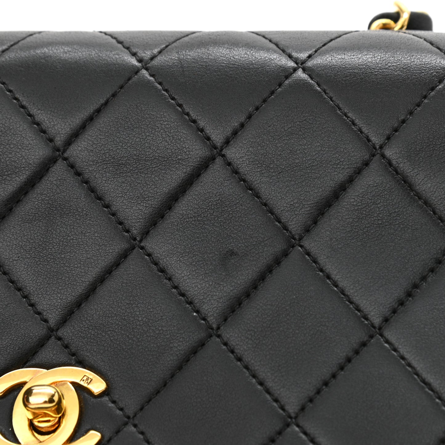Lambskin Quilted Small Single Flap Bag Black