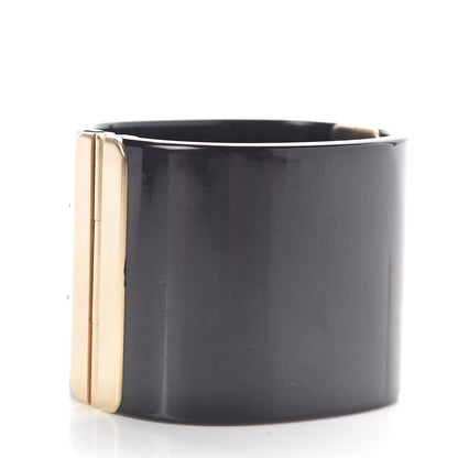 Chanel Resin Baguette Crystal CC Cuff Black 3 of 6