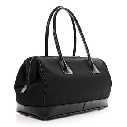 Prada Tessuto Nylon Soft Calfskin Shoulder Bag Black 3 of 10