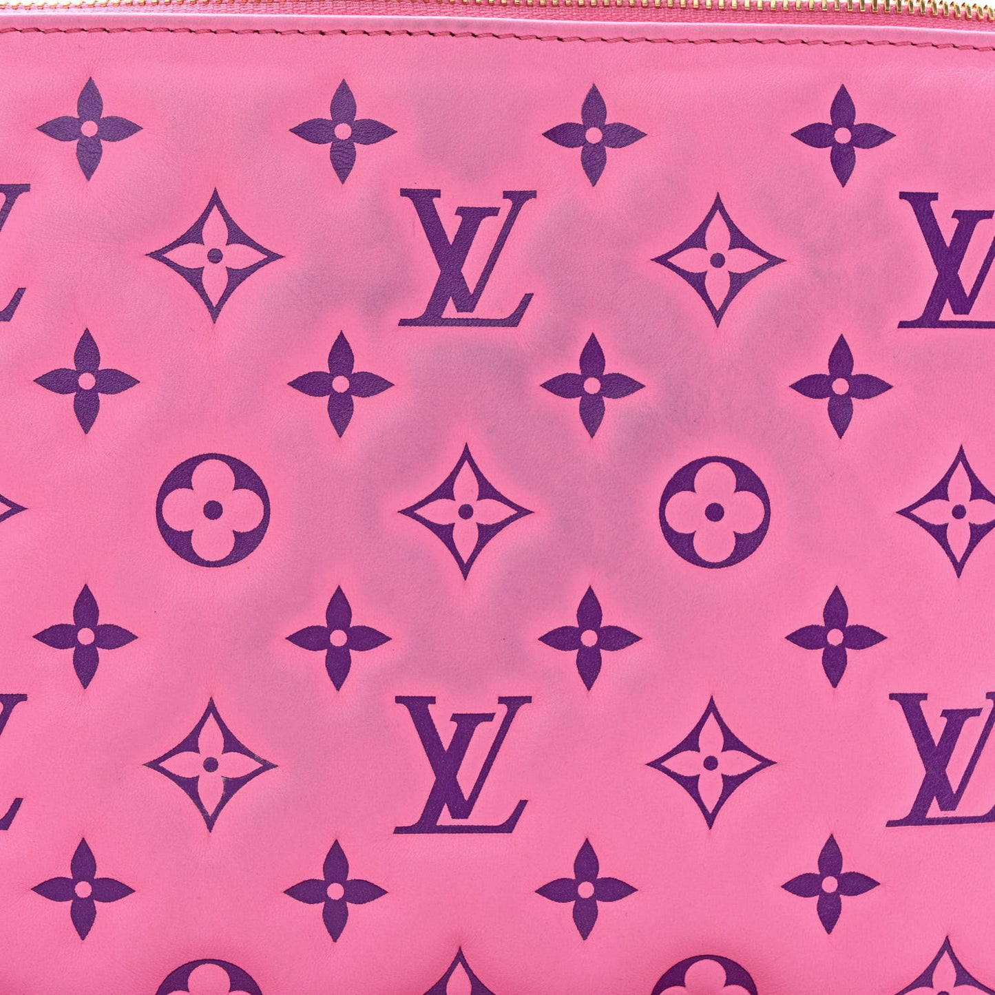 Lambskin Embossed Monogram Vuittamins Coussin PM Rose Violet