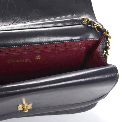 Chanel Lambskin Quilted Medium Round Double Flap Black 9 of 10