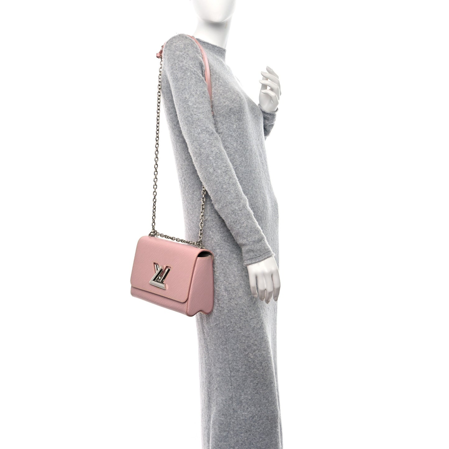 Epi Twist Shoulder Bag MM Rose Ballerine