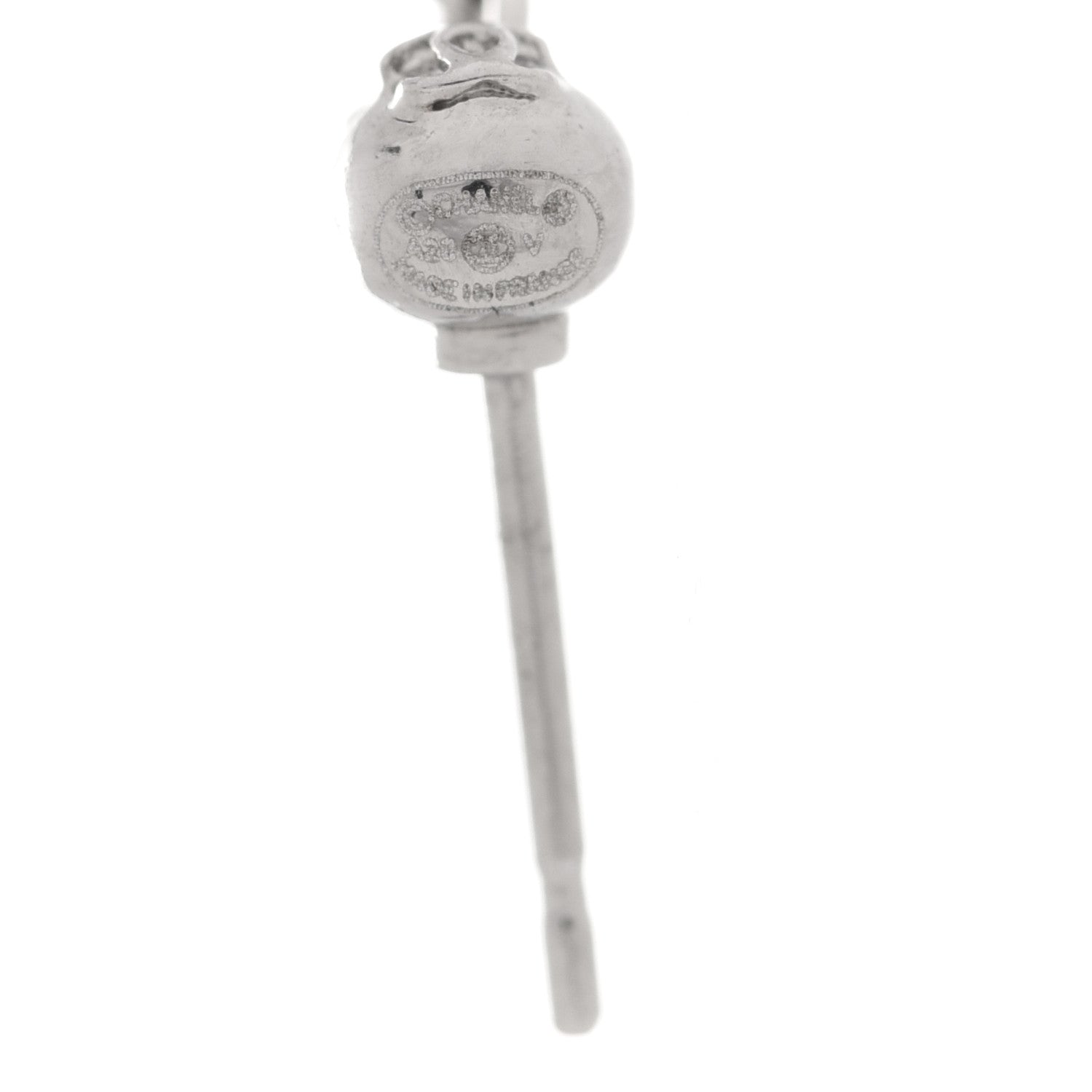 Chanel Baguette Crystal CC Drop Earrings Silver 4 of 5
