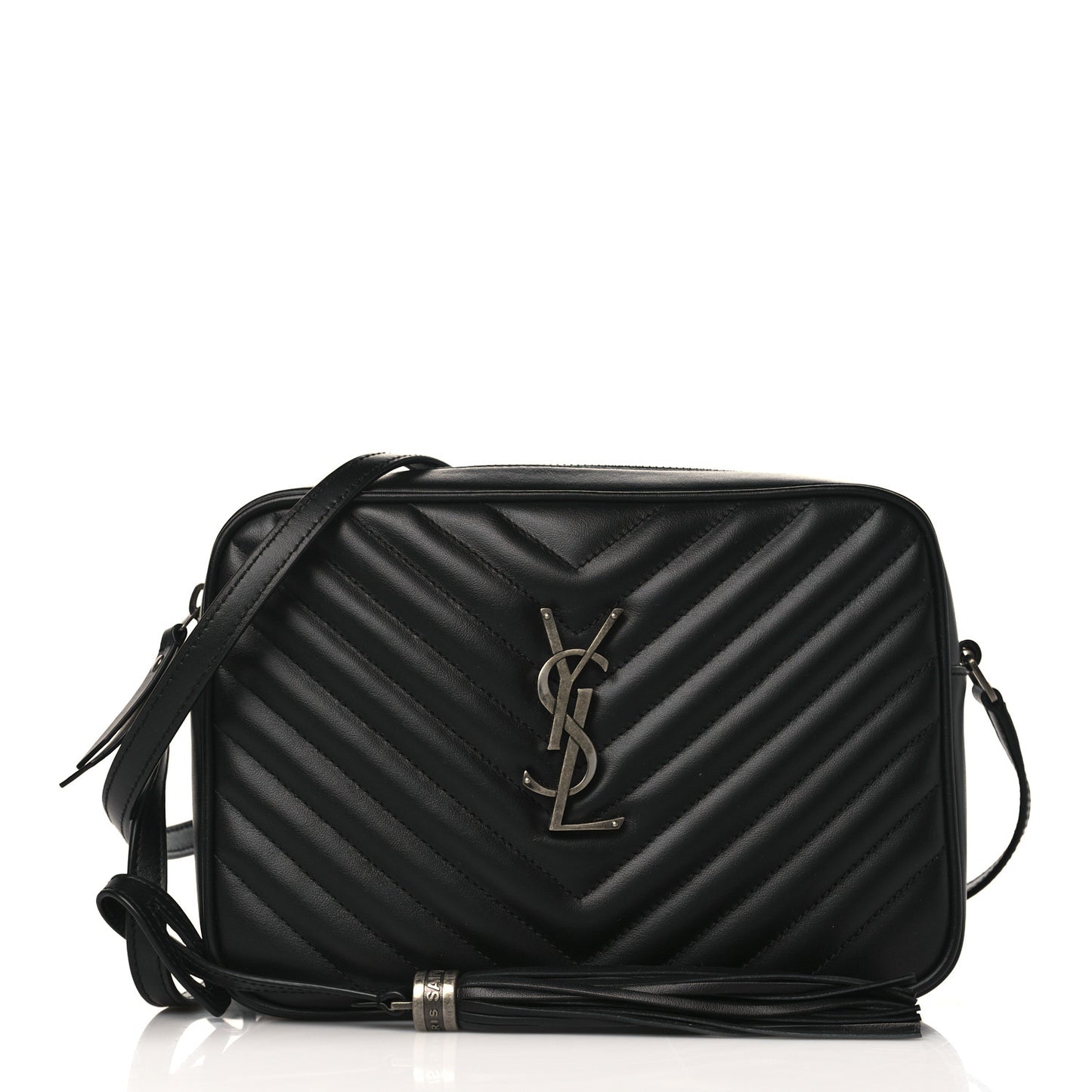 Calfskin Matelasse Monogram Monochrome Lou Camera Bag Black