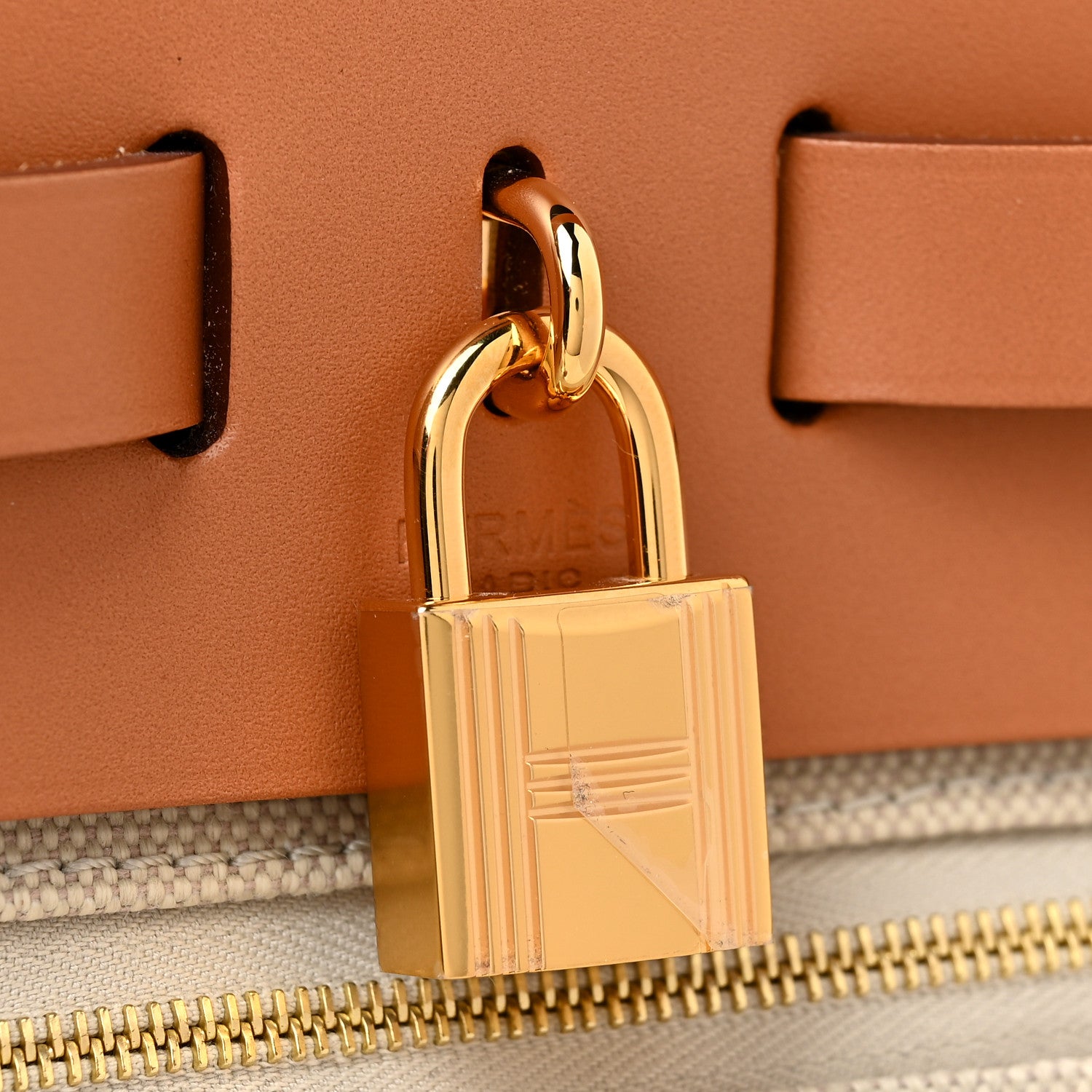 Hermes Military Toile Vache Hunter Herbag Zip Retourne 31 PM Beton Naturel 12 of 12